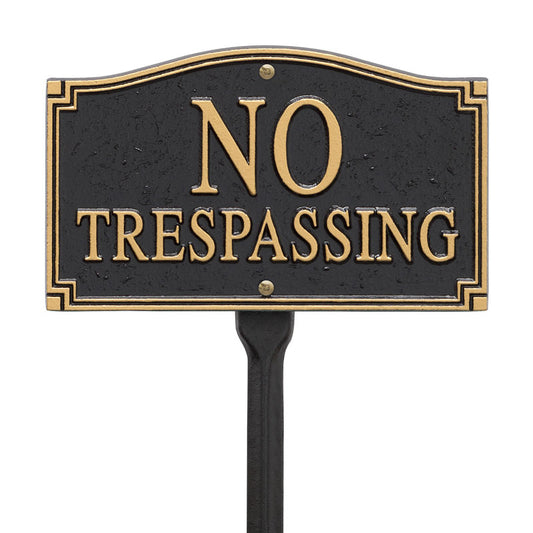 No Trespassing Statement Plaque – Lawn-Nautical Decor and Gifts