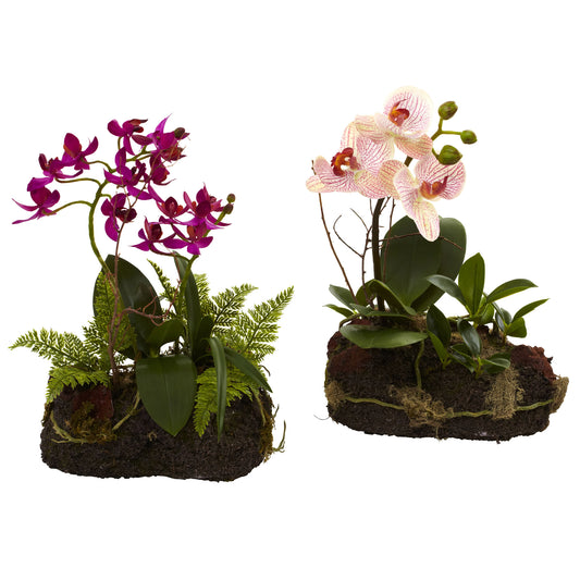 Orchid Island (Set Of 2)-Faux Plant-Nautical Decor and Gifts