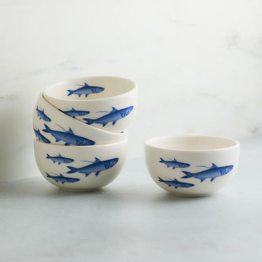 School of Fish Snack Bowls, Set of 4-Nautical Decor and Gifts