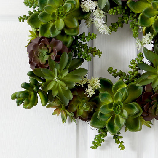 20" Succulent Wreath-Nautical Decor and Gifts