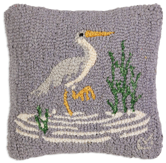 Egret-Pillow-Nautical Decor and Gifts