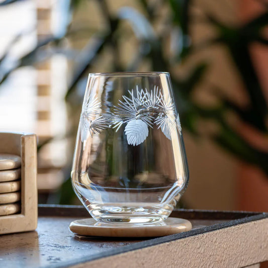 Icy Pine 18oz Stemless Wine Tumbler Glass-Nautical Decor and Gifts