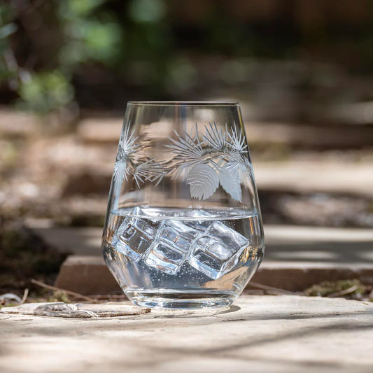Icy Pine 18oz Stemless Wine Tumbler Glass-Nautical Decor and Gifts