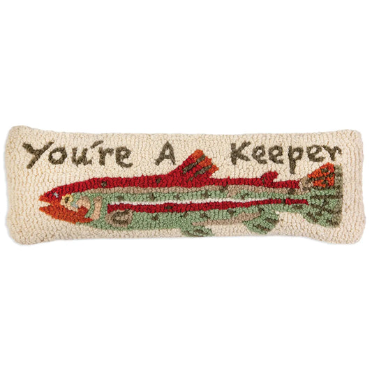You're A Keeper Hooked Pillow-Nautical Decor and Gifts