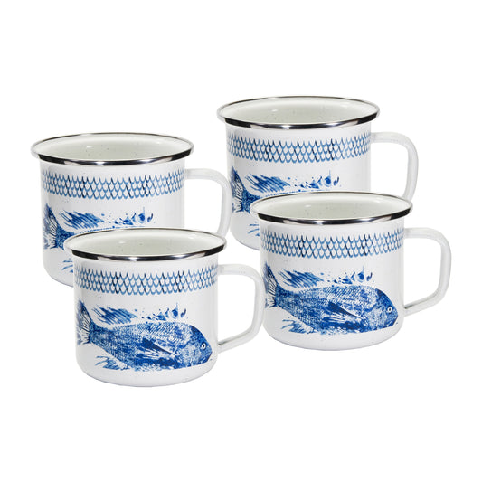 Fish Camp Grande Mugs - Set of 4-Mug-Nautical Decor and Gifts