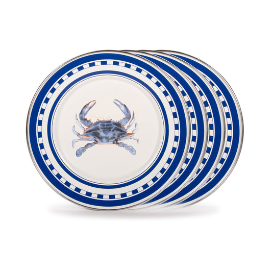 Blue Crab Sandwich Plates - Set of 4-Plate-Nautical Decor and Gifts