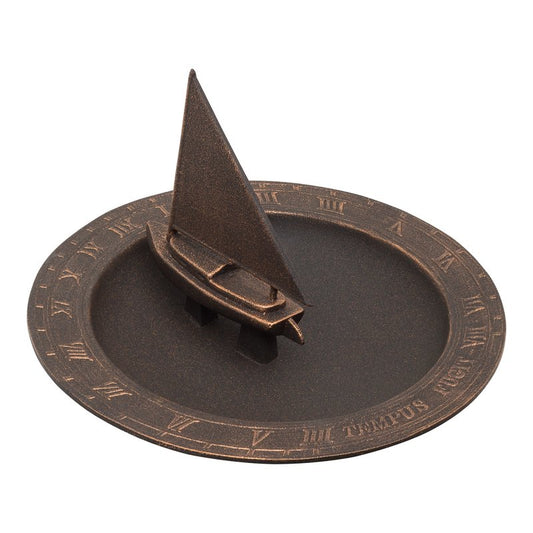 Sailboat Sundial Birdbath-Nautical Clocks-Nautical Decor and Gifts