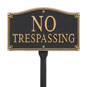 No Trespassing Statement Plaque – Lawn-Nautical Decor and Gifts