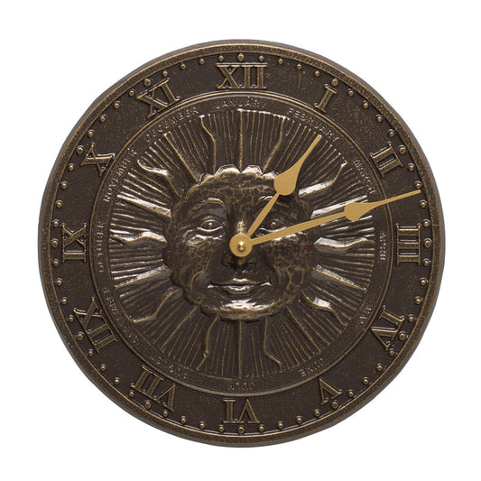 Sunface 12″ Indoor/Outdoor Wall Clock-Nautical Clocks-Nautical Decor and Gifts
