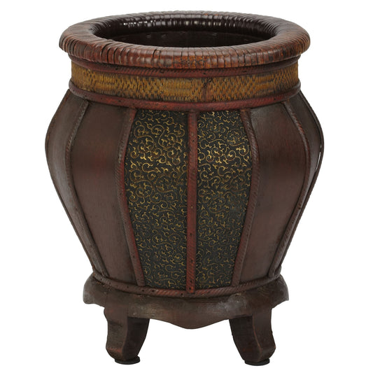 Decorative Rounded Wood Planters (Set of 2)-Faux Plant-Nautical Decor and Gifts