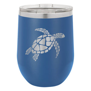Sea Turtle Insulated Stemless Wine & Lid, 12 oz-Glassware-Tumblers & Bar Acc-Nautical Decor and Gifts
