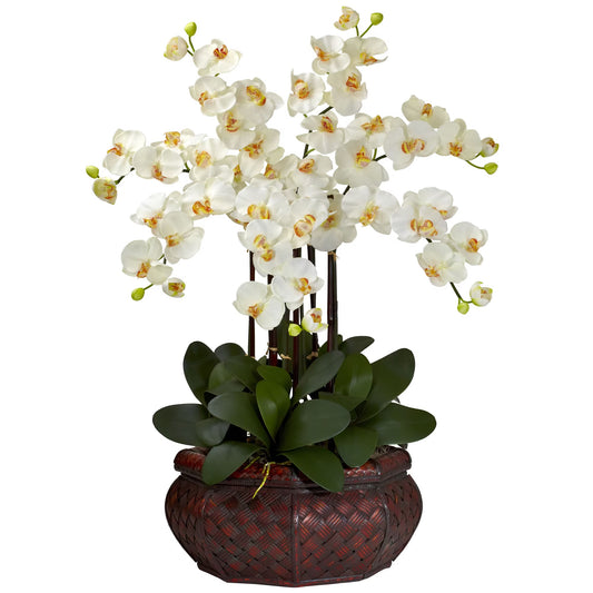 Large Phalaenopsis Silk Flower Arrangement-Faux Plant-Nautical Decor and Gifts