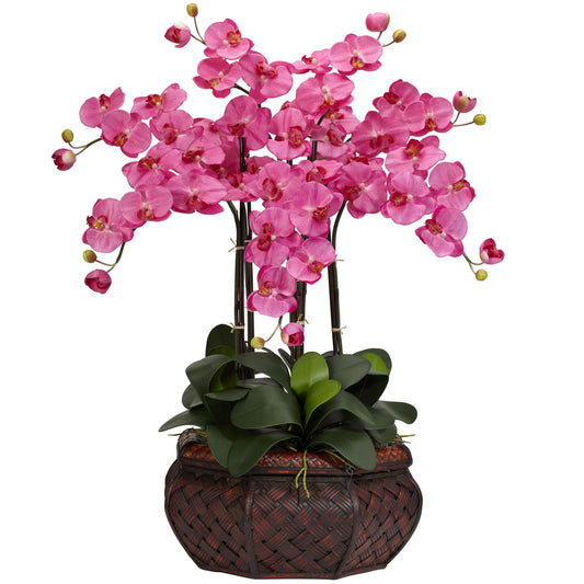 Large Phalaenopsis Silk Flower Arrangement-Faux Plant-Nautical Decor and Gifts