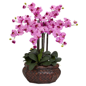 Large Phalaenopsis Silk Flower Arrangement-Faux Plant-Nautical Decor and Gifts