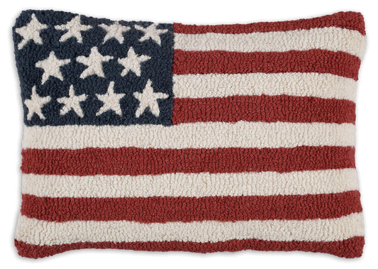 Stars and Stripes Hooked Pillow-Pillow-Nautical Decor and Gifts