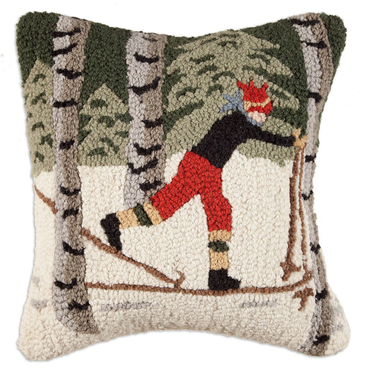 Back Country Skier-Pillow-Nautical Decor and Gifts
