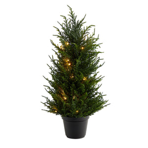 18” Cedar Artificial Tree with LED Lights-Nautical Decor and Gifts