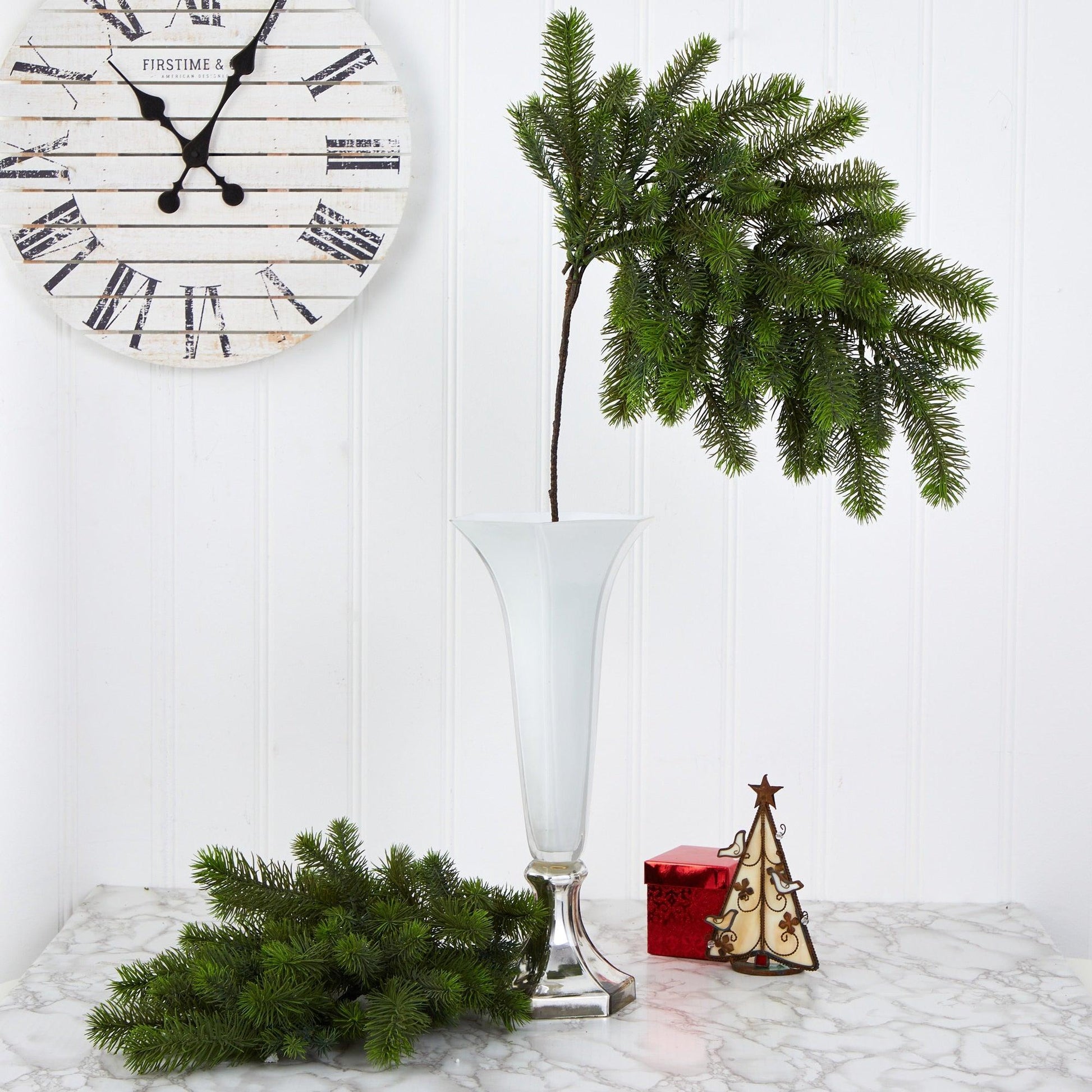36” Pine Faux Evergreen Stem (Set of 4)-Faux Plant-Nautical Decor and Gifts