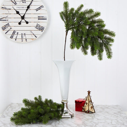 36” Pine Faux Evergreen Stem (Set of 4)-Faux Plant-Nautical Decor and Gifts