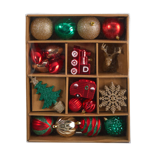 25 Count Shatterproof Ornament Set with Re-Useable Storage Container-Nautical Decor and Gifts