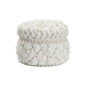 Round White Shell Box-Nautical Decor and Gifts