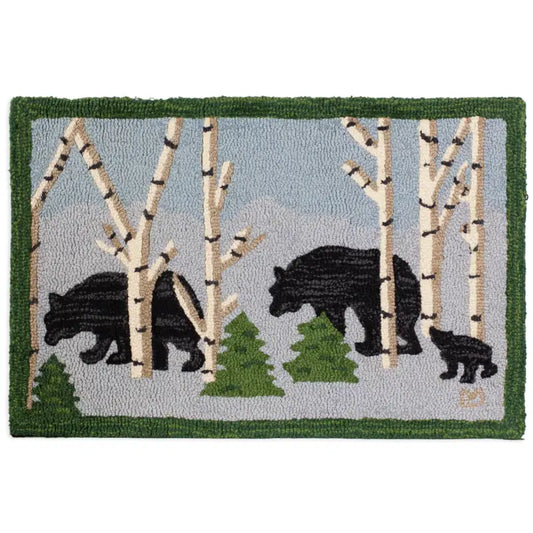 Three Bears in the Woods-2x4 Rug-Nautical Decor and Gifts