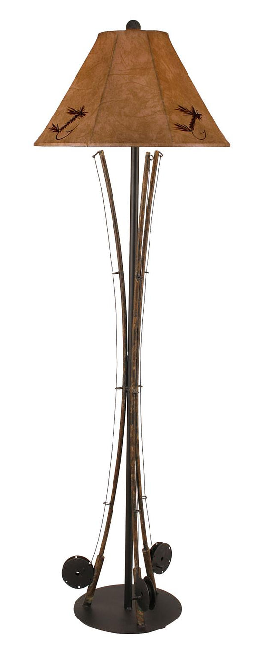 Rustic 3 Fishing Pole Floor Lamp-Nautical Decor and Gifts