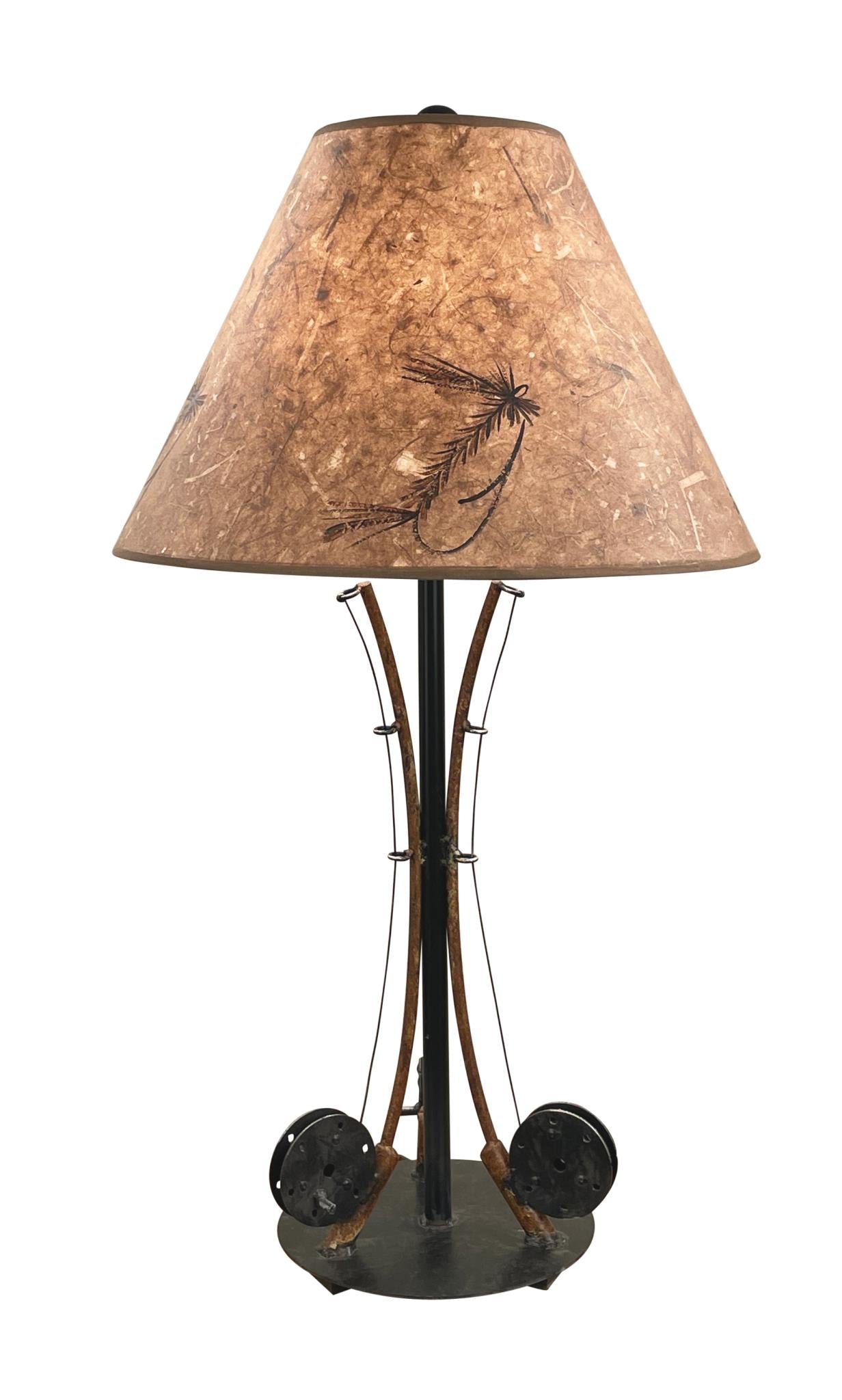 RUSTIC 3 FLY FISHING POLE TABLE LAMP-Lamp-Nautical Decor and Gifts