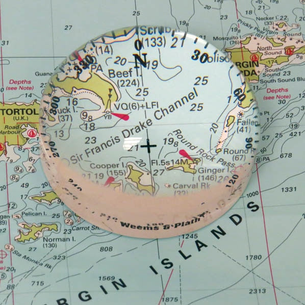 Crystal Magnifier (4x) with Compass Rose-Yacht Interior Decor-Nautical Decor and Gifts