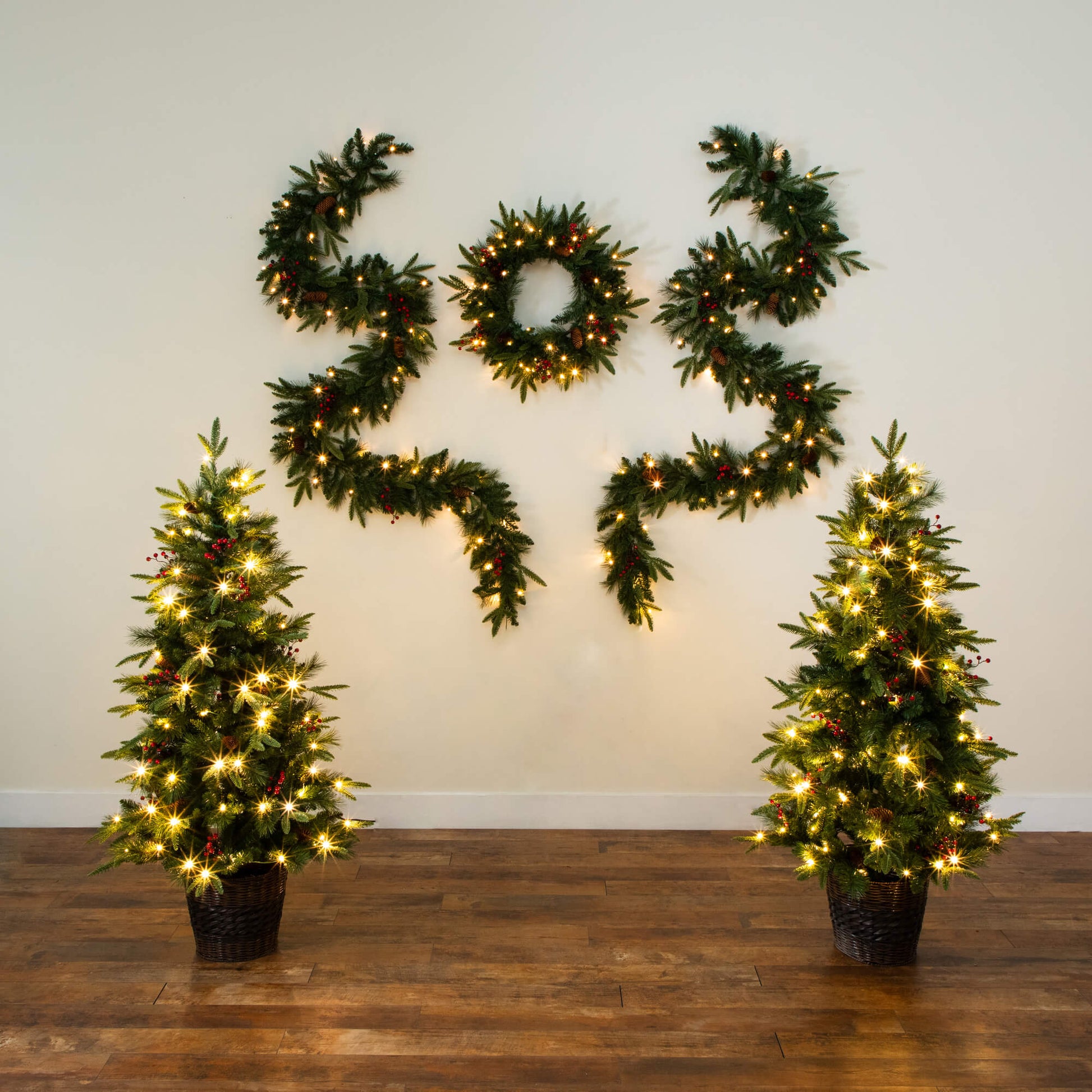 Pre-Lit Artificial Christmas Holiday 5 Piece Bundle-Nautical Decor and Gifts