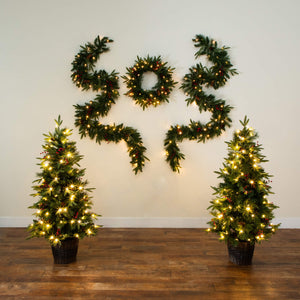 Pre-Lit Artificial Christmas Holiday 5 Piece Bundle-Nautical Decor and Gifts