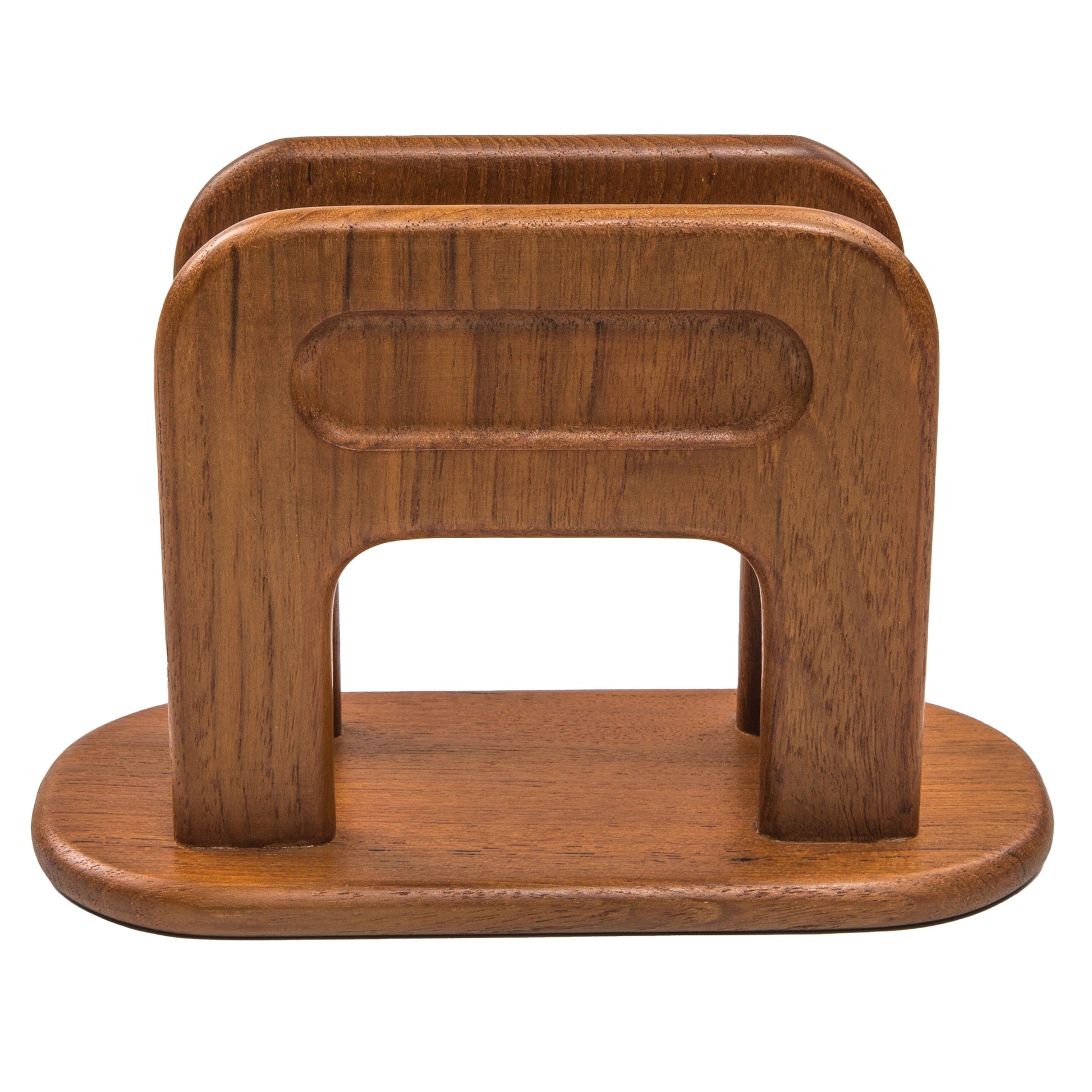 Teak Traditional Napkin Holder-Napkin Holders & Dispensers-Nautical Decor and Gifts