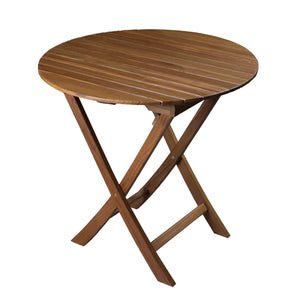 Teak Round Slat Top Bistro Table-Furniture-Nautical Decor and Gifts