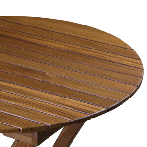Teak Round Slat Top Bistro Table-Furniture-Nautical Decor and Gifts