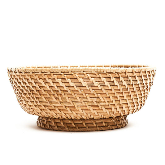 Woven Rattan Bowl, Natural-Basket-Nautical Decor and Gifts