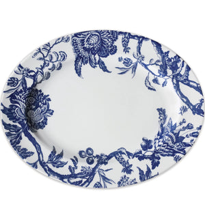 Large White platter with blue floral pattern 