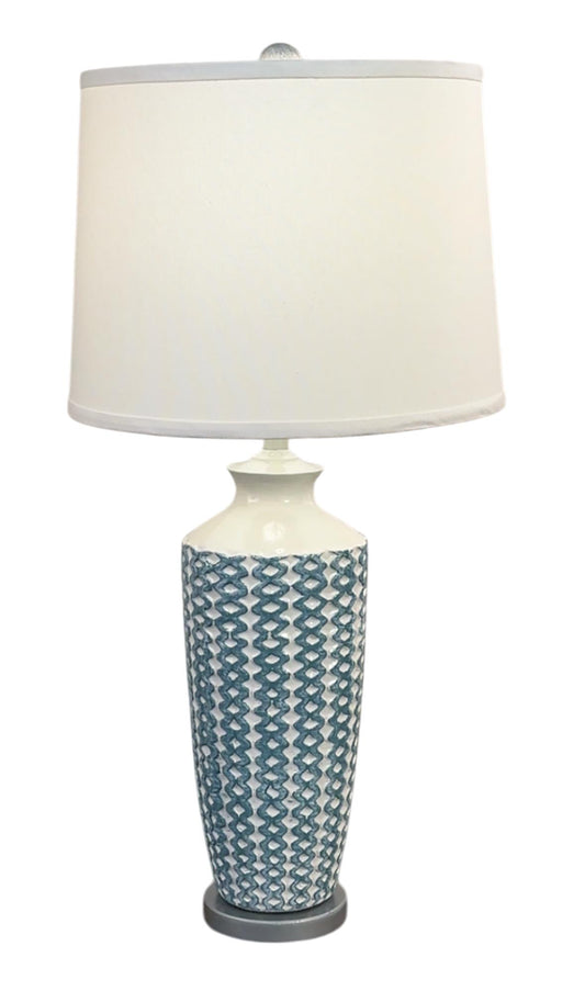 Tall Basket Weave Vase Table Lamp-Lamp-Nautical Decor and Gifts