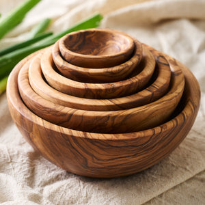Olive Wood Nesting Bowls, Set of 6-Nautical Decor and Gifts