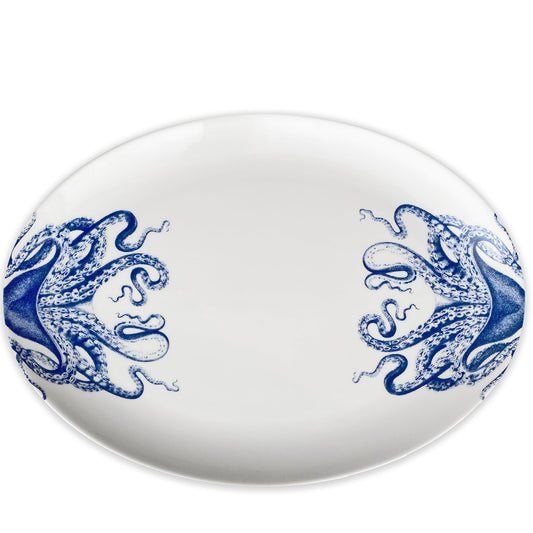 Octopus Medium Porcelain Oval Platter-Nautical Decor and Gifts