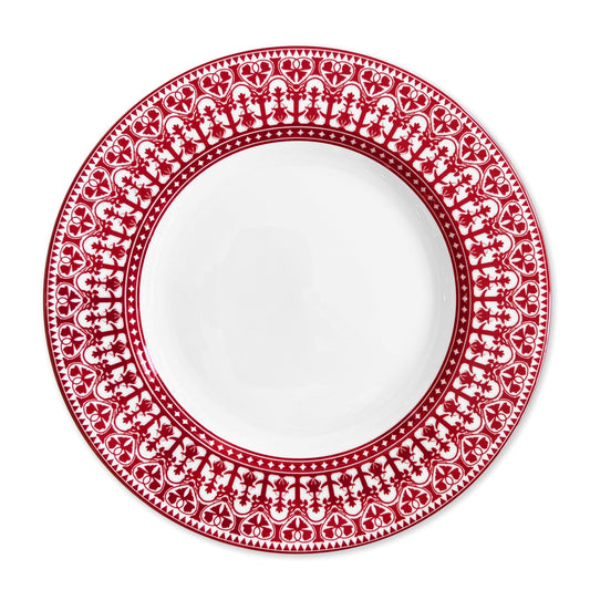 Casablanca Crimson Rimmed Dinner Plate-Nautical Decor and Gifts