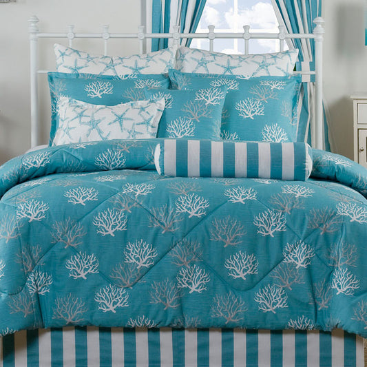 Azure Coral Comforter Sets-Bedding-Nautical Decor and Gifts