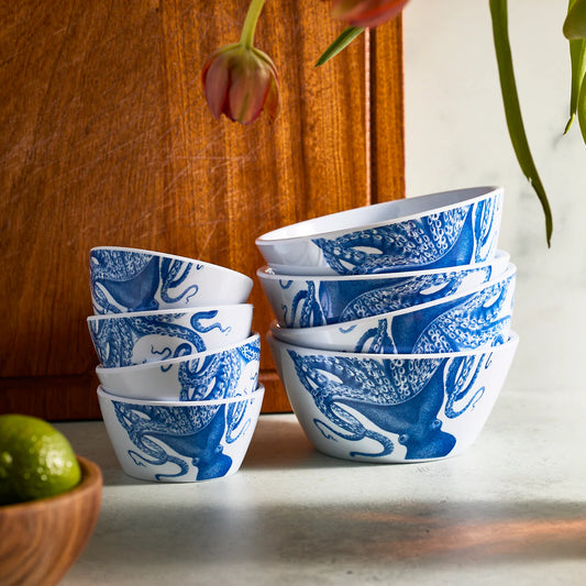 Octopus Melamine Cereal Bowls, Set of 4-Nautical Decor and Gifts