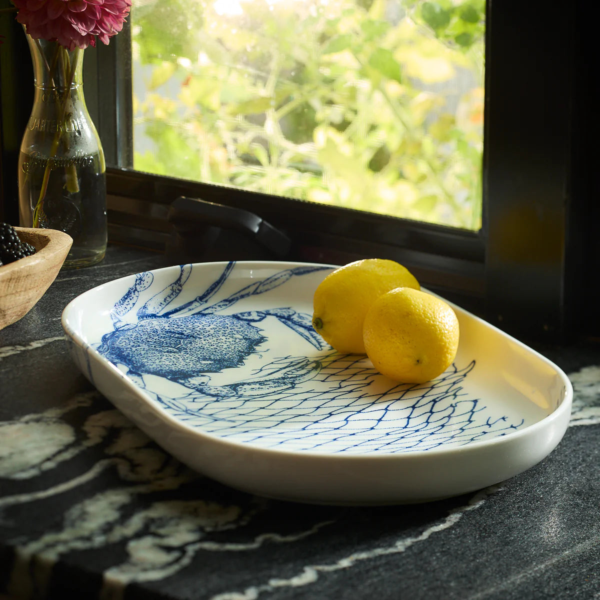 Crab Large Coupe Oval Platter-Nautical Decor and Gifts