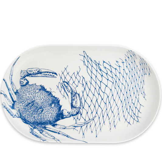 Crab Large Coupe Oval Platter-Nautical Decor and Gifts