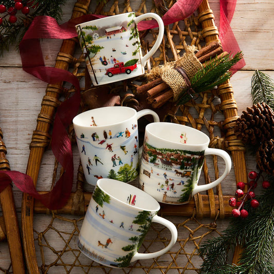 Winter Wonderland Mugs, Set of 4-Nautical Decor and Gifts