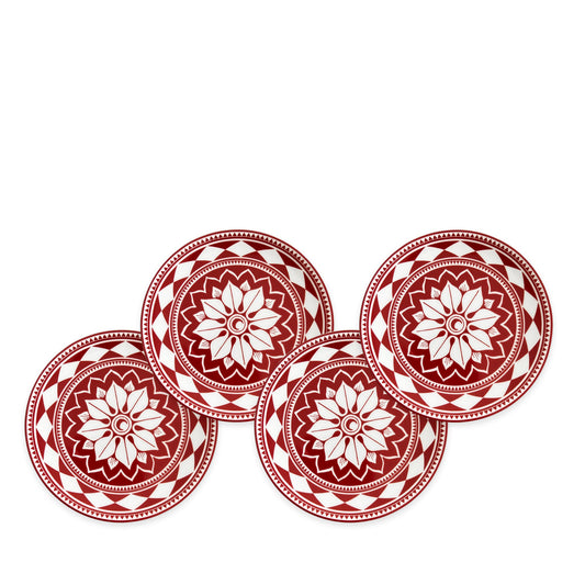 Fez Crimson Canapé Plates Set-4-Nautical Decor and Gifts