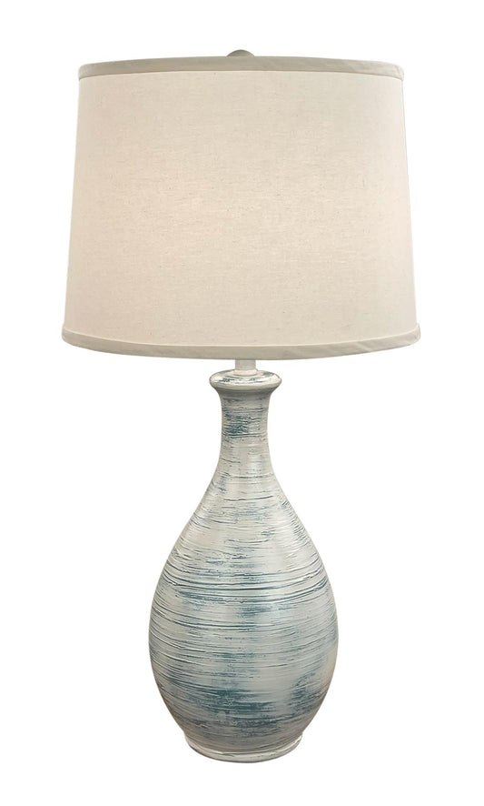 Farmhouse/Slate Ridged Tear Drop Table Lamp-Lamp-Nautical Decor and Gifts
