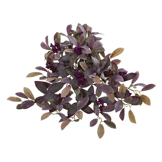23” Fall Laurel Leaf with Berries Artificial Plant (Set of 3)-Faux Plant-Nautical Decor and Gifts