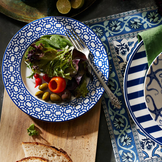 Garden Gate Rimmed Salad Plate Set of 4-Nautical Decor and Gifts
