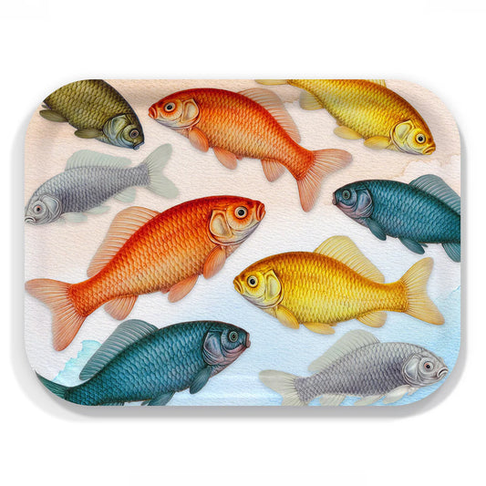 Goldfish Medium Rectangular Birchwood Tray-Nautical Decor and Gifts